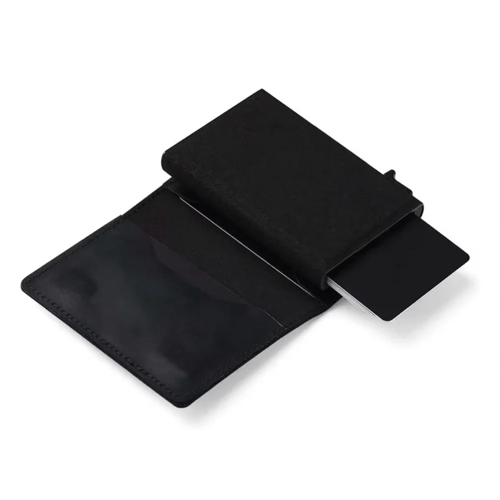 Black Leather Key & Card Holder